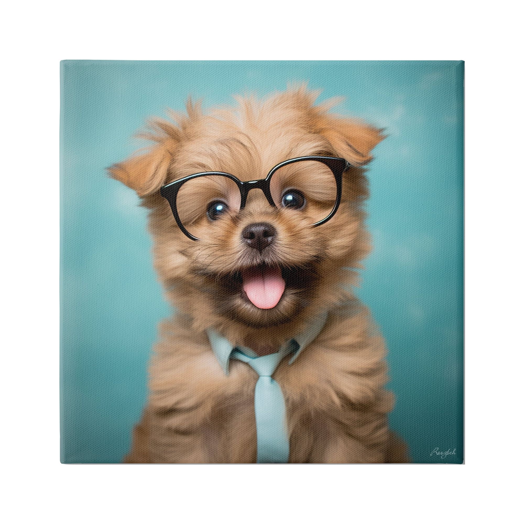 Stupell Industries Brown Dog Portrait Animals & Insects Painting Gallery Wrapped Canvas Art Print Wall Art, 24 x 24