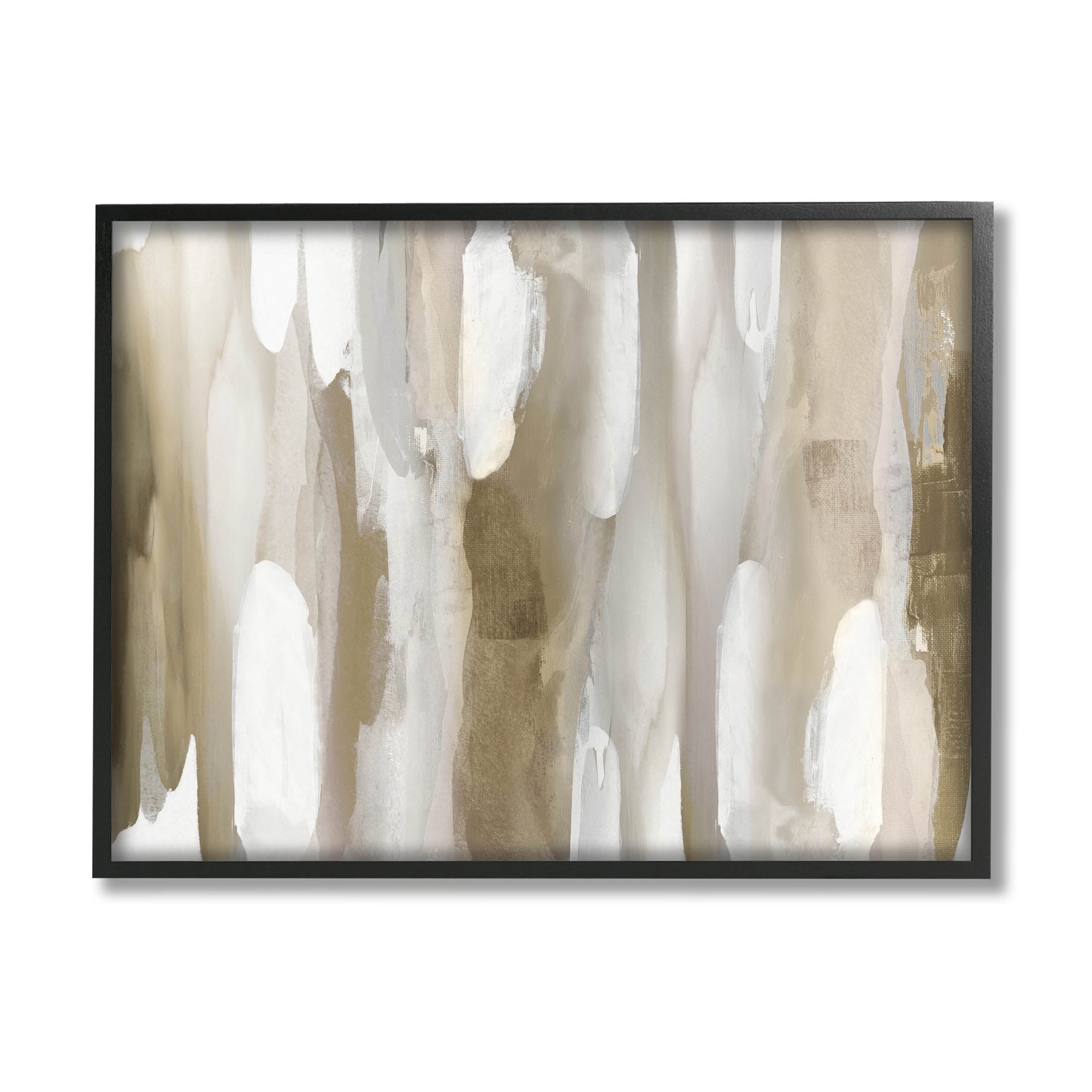 Stupell Industries Brown Fluid Shapes Arrangement Graphic Art Black Framed Art Print Wall Art, Design by Jackie Hanson