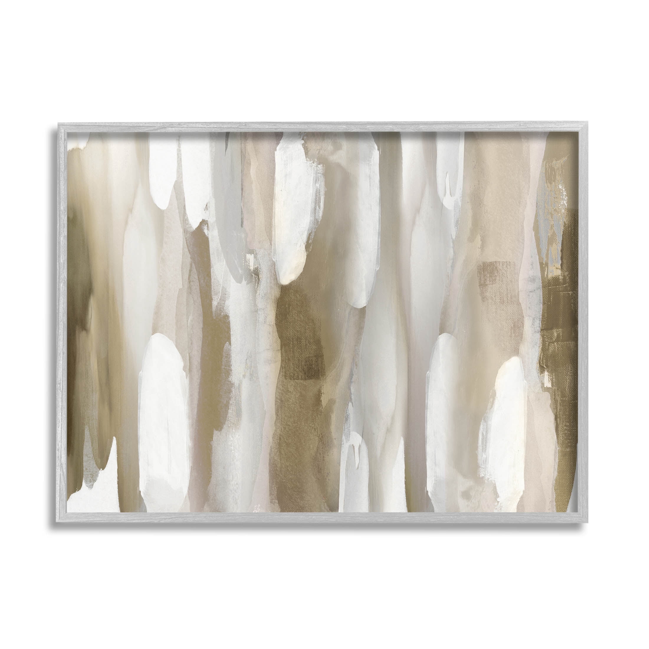 Stupell Industries Brown Fluid Shapes Arrangement Graphic Art Gray Framed Art Print Wall Art, Design by Jackie Hanson