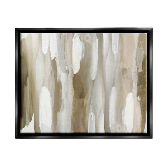 Stupell Industries Brown Fluid Shapes Arrangement Graphic Art Jet Black Floating Framed Canvas Print Wall Art, Design by Jackie Hanson