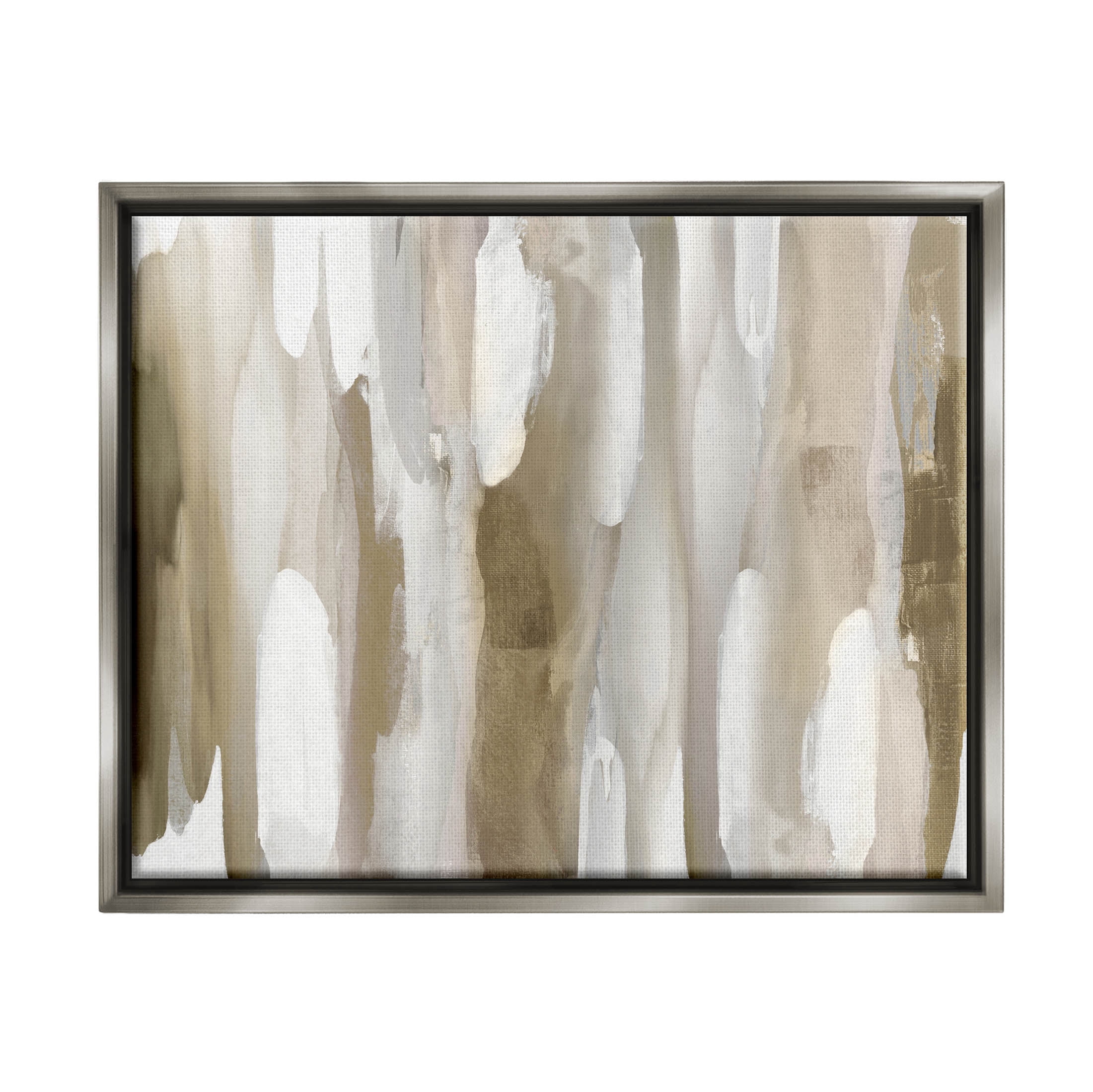 Stupell Industries Brown Fluid Shapes Arrangement Graphic Art Luster Gray Floating Framed Canvas Print Wall Art, Design by Jackie Hanson
