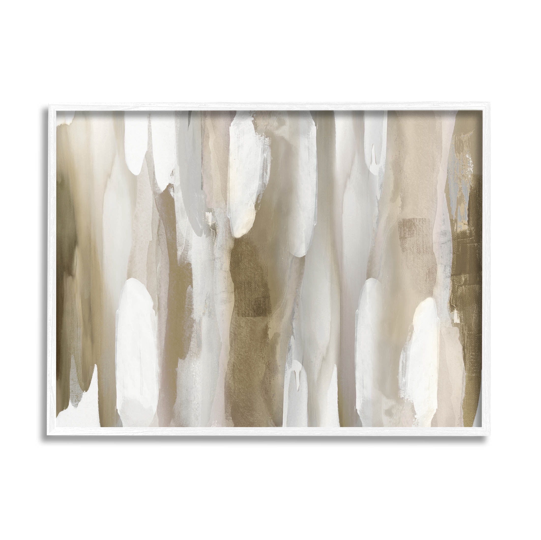 Stupell Industries Brown Fluid Shapes Arrangement Graphic Art White Framed Art Print Wall Art, Design by Jackie Hanson
