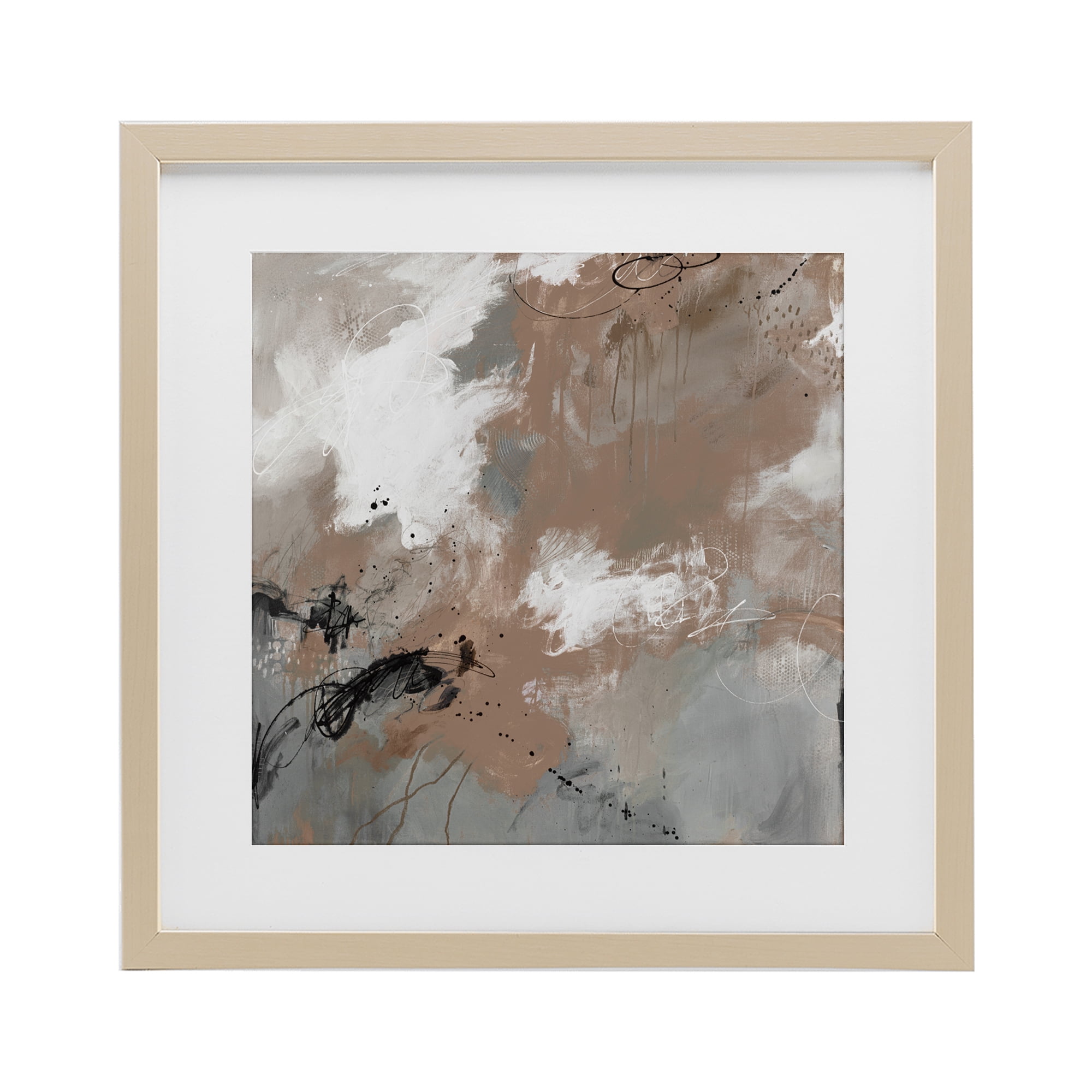 Stupell Industries Brown & Grey Brushwork Birch Framed Print Under Glass, design by Ruth Fromstein