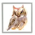 thumbnail image 1 of Stupell Industries Brown Horned Owl Eye Wink Minimal Bird Animals & Insects Painting Gray Framed Art Print Wall Art, 12 x 12, 1 of 7
