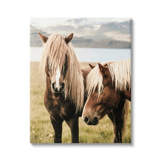 Stupell Industries Brown Horse Duo Animals & Insects Photography Gallery Wrapped Canvas Art Print Wall Art, 16 x 20