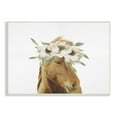 thumbnail image 1 of Stupell Industries Brown Horse Minimal Design White Floral Crown , 19 x 13, Design by Leah Straatsma, 1 of 5
