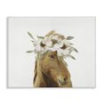 thumbnail image 1 of Stupell Industries Farmhouse Brown Horse Minimal Design White Floral Crown Canvas Art, 30 x 24, by Leah Straatsma, 1 of 7