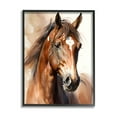 thumbnail image 1 of Stupell Industries Brown Horse Painting Animals & Insects Painting Black Framed Art Print Wall Art, 24 x 30, 1 of 9