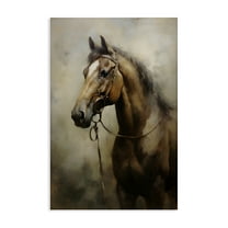 Stupell Industries Brown Horse Portrait Animals & Insects Painting Gallery Wrapped Canvas Art Print Wall Art, 16 x 24