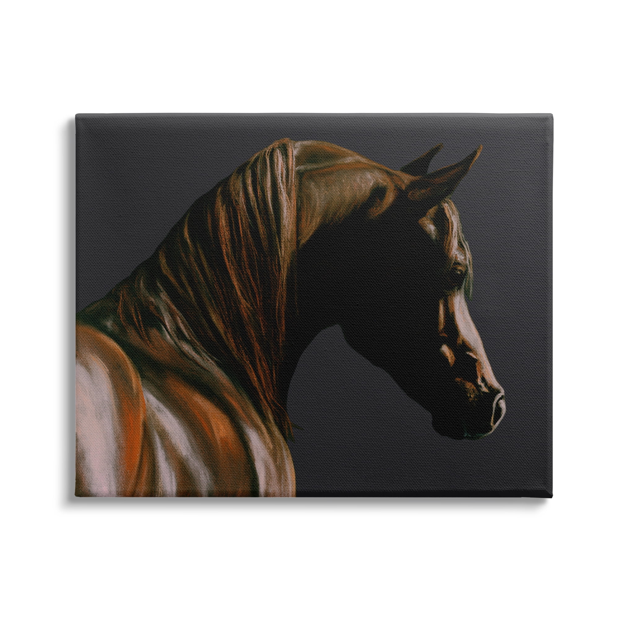 Stupell Industries Brown Horse Portrait Animals & Insects Painting Gallery Wrapped Canvas Print Wall Art, 30 x 24
