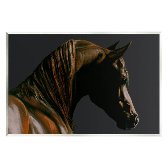 Stupell Industries Brown Horse Portrait Animals & Insects Painting Unframed Art Print Wall Art, 19 x 13