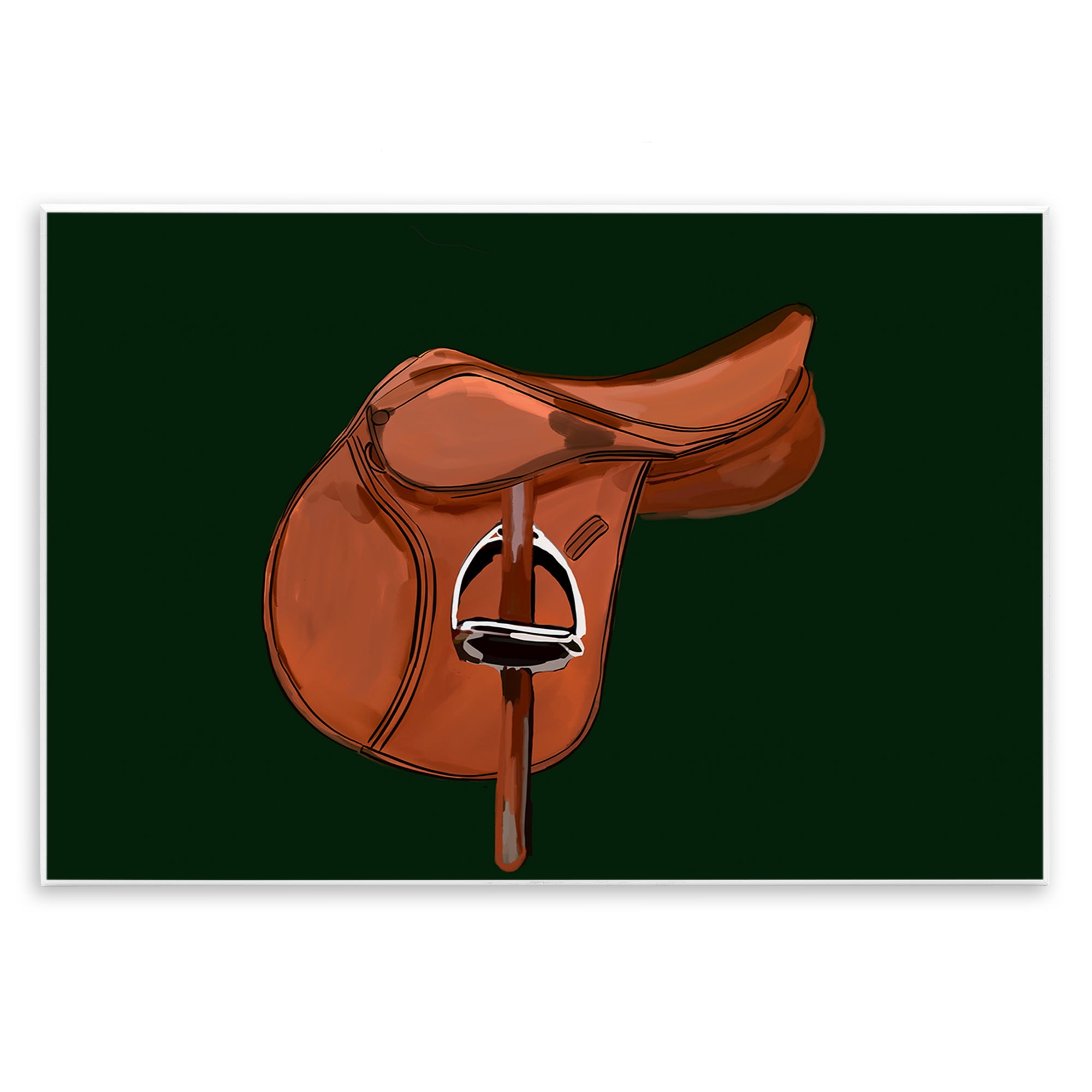 Stupell Industries Brown Horse Saddle Abstract Painting Unframed Art Print Wall Art, 15 x 10