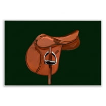 Stupell Industries Brown Horse Saddle Abstract Painting Unframed Art Print Wall Art, 15 x 10