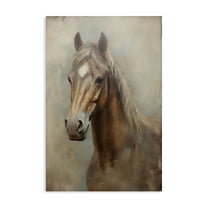 Stupell Industries Brown Horse Visage Animals & Insects Painting Gallery Wrapped Canvas Art Print Wall Art, 16 x 24