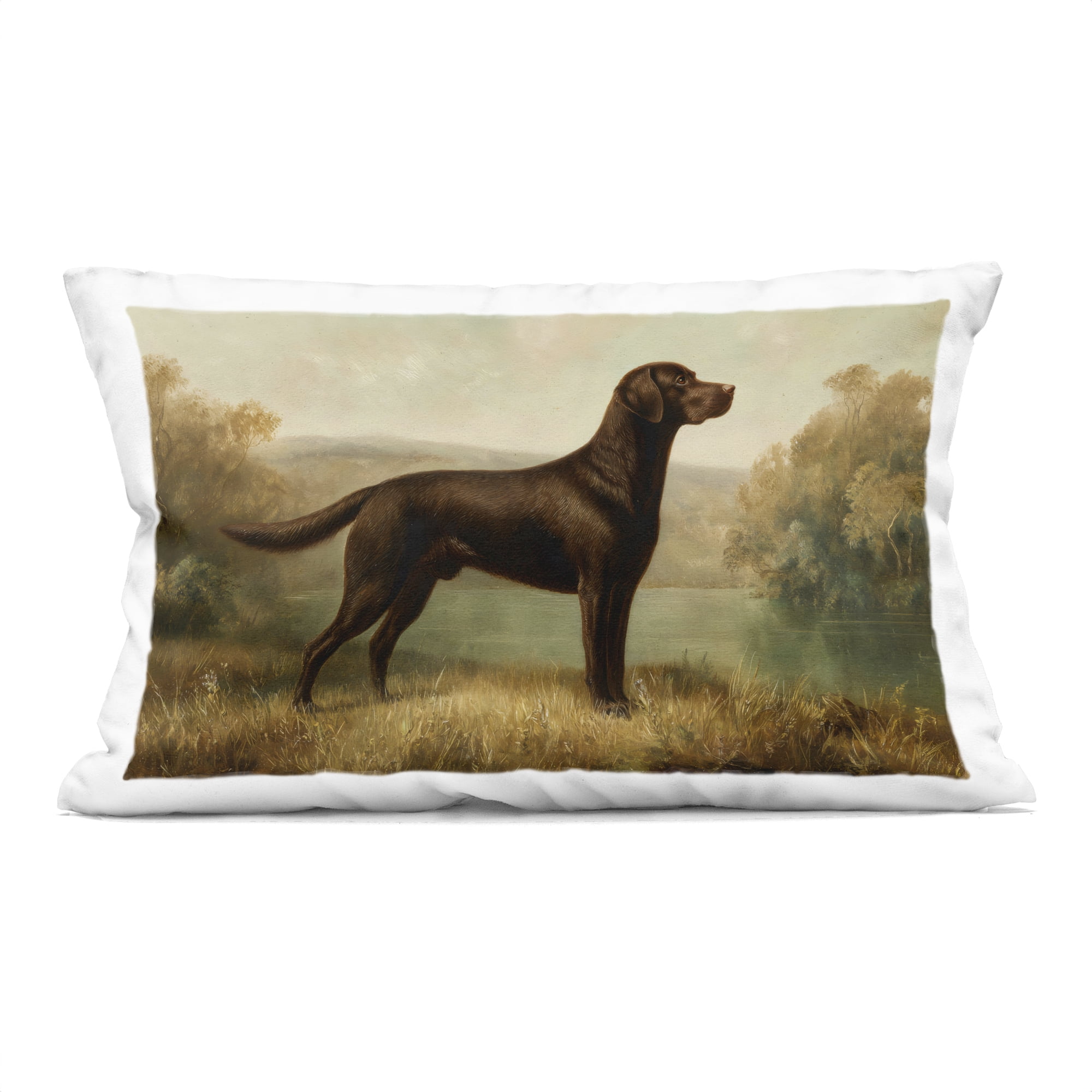 Stupell Industries Brown Lab By The River Decorative Printed Throw Pillow, design by Petal Prints Design, 14 x 7 x 20