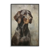 Stupell Industries Brown Labrador Visage Animals & Insects Painting Black Framed Art Print Wall Art, 12 x 18
