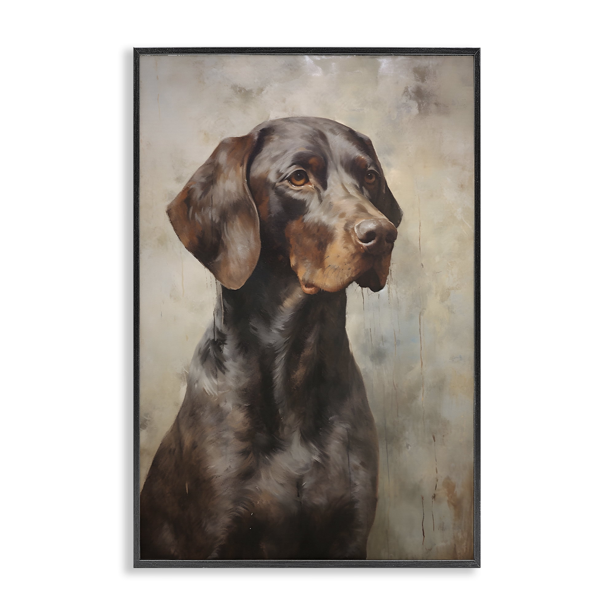 Stupell Industries Brown Labrador Visage Animals & Insects Painting Black Framed Art Print Wall Art, 16 x 24