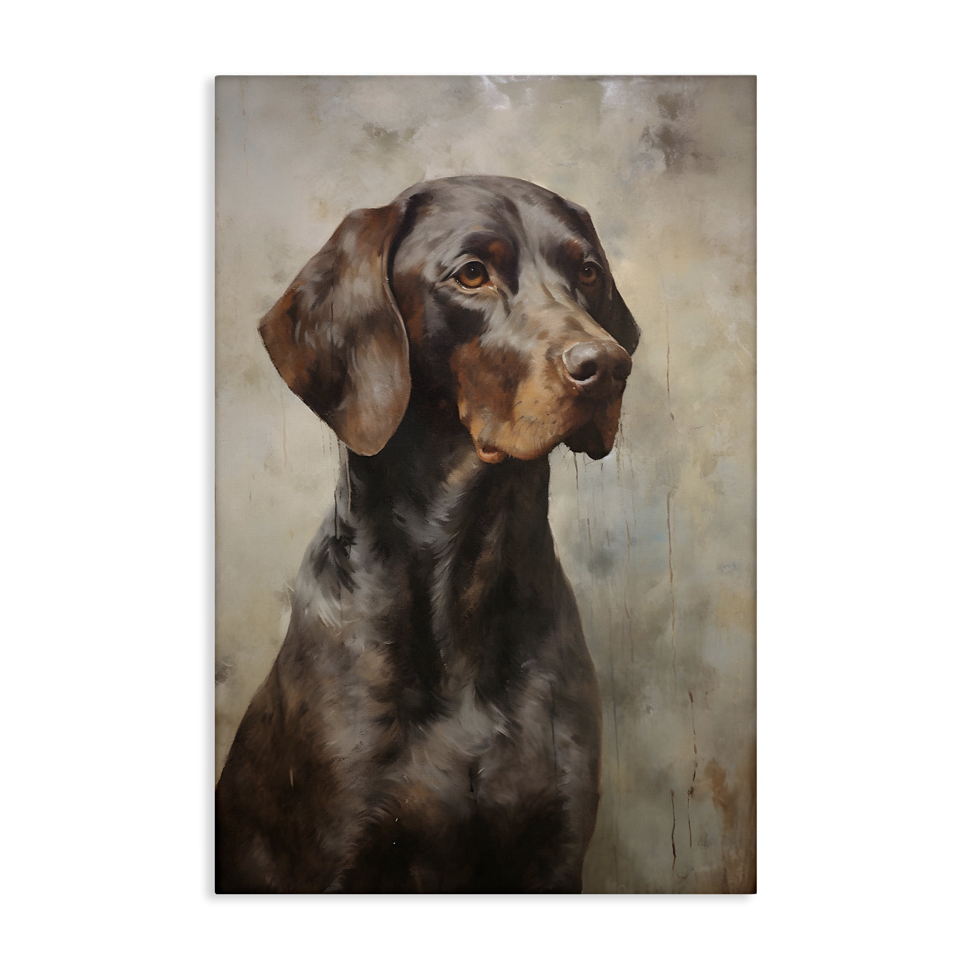 Stupell Industries Brown Labrador Visage Animals & Insects Painting Gallery Wrapped Canvas Art Print Wall Art, 16 x 24