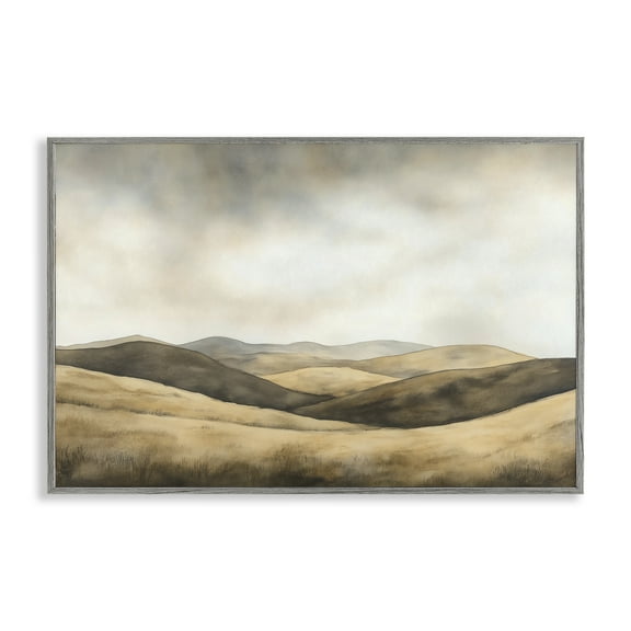 Stupell Industries Brown Landscape Hills Gray Framed Giclee Art design by LSR Creative Studio, 12 x 18