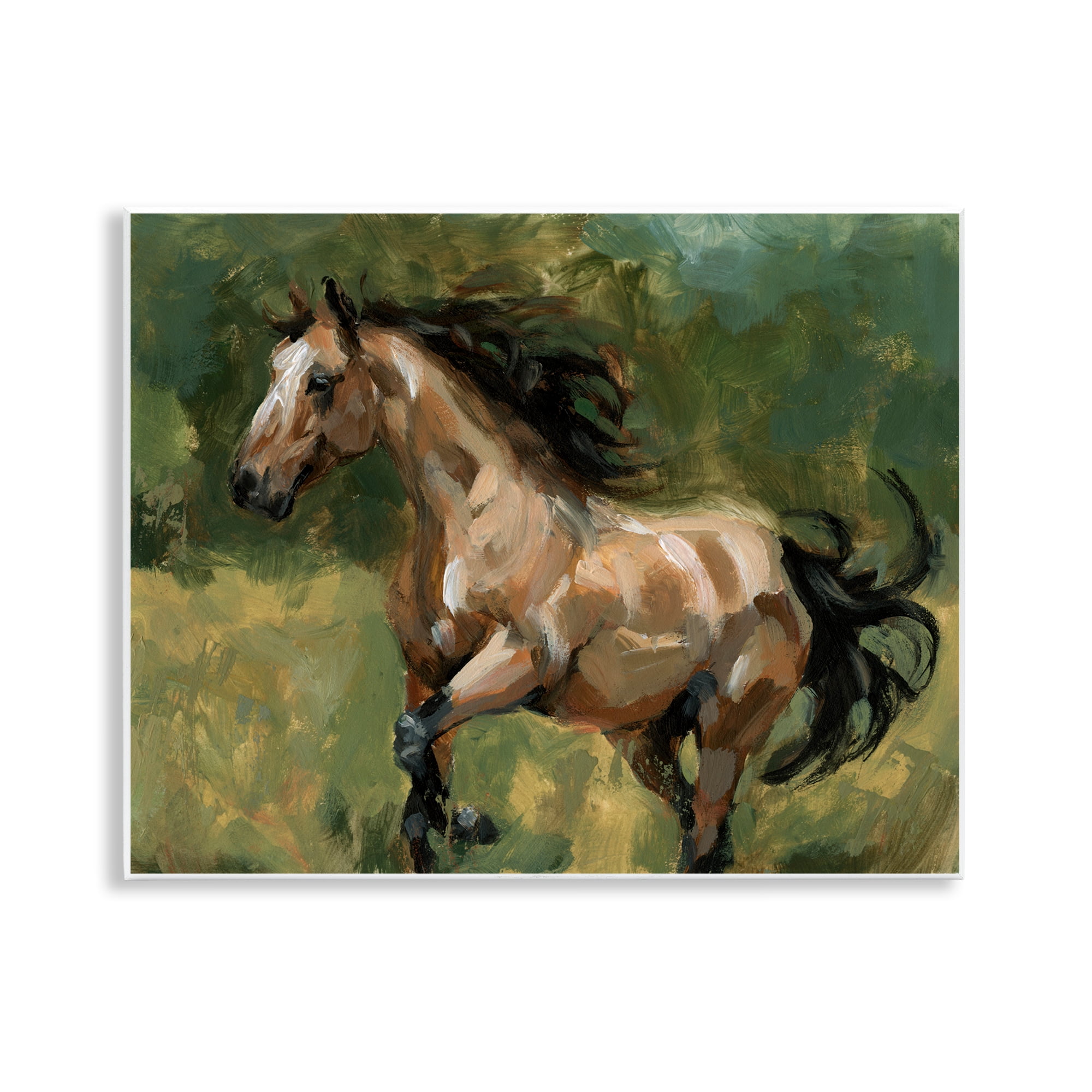 Stupell Industries Brown Mare Painting Animals Painting Unframed Art Print Wall Art, 14 x 11