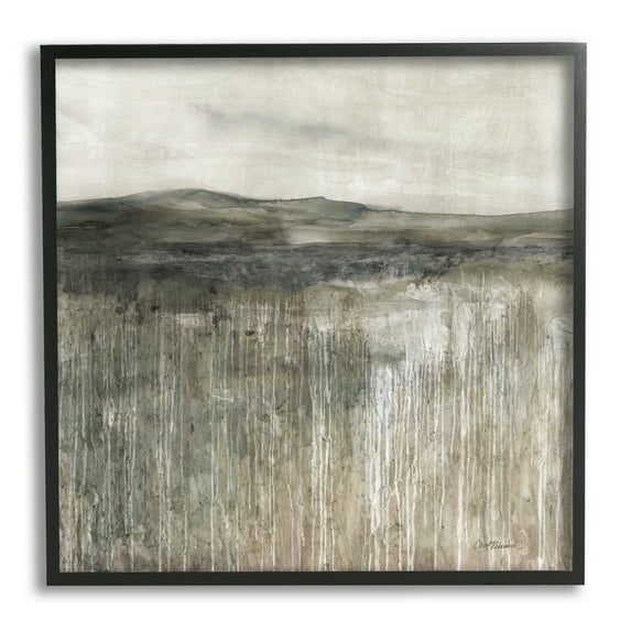 Stupell Industries Brown Mountain Landscape Abstract Painting Black Framed Art Print Wall Art