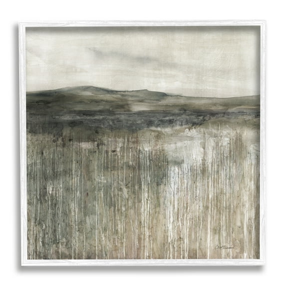 Stupell Industries Brown Mountain Landscape Abstract Painting White Framed Art Print Wall Art