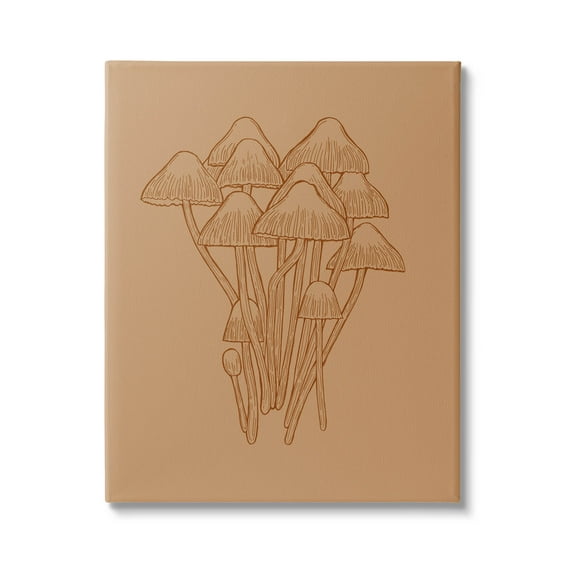 Stupell Industries Brown Mushrooms Detailed Nature Graphic Art Gallery Wrapped Canvas Print Wall Art, Design by Ziwei Li