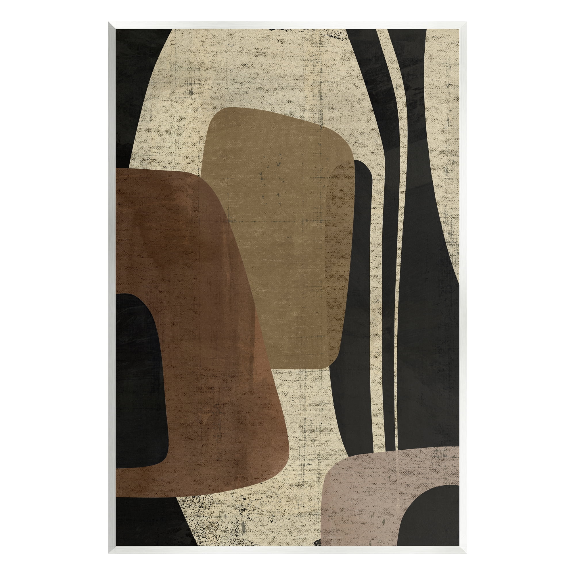 Stupell Industries Brown Retro Abstraction Abstract Painting Unframed Art Print Wall Art, 13 x 19