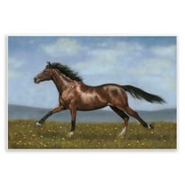 Stupell Industries Brown Running Mare Animals & Insects Painting Unframed Art Print Wall Art, 15 x 10