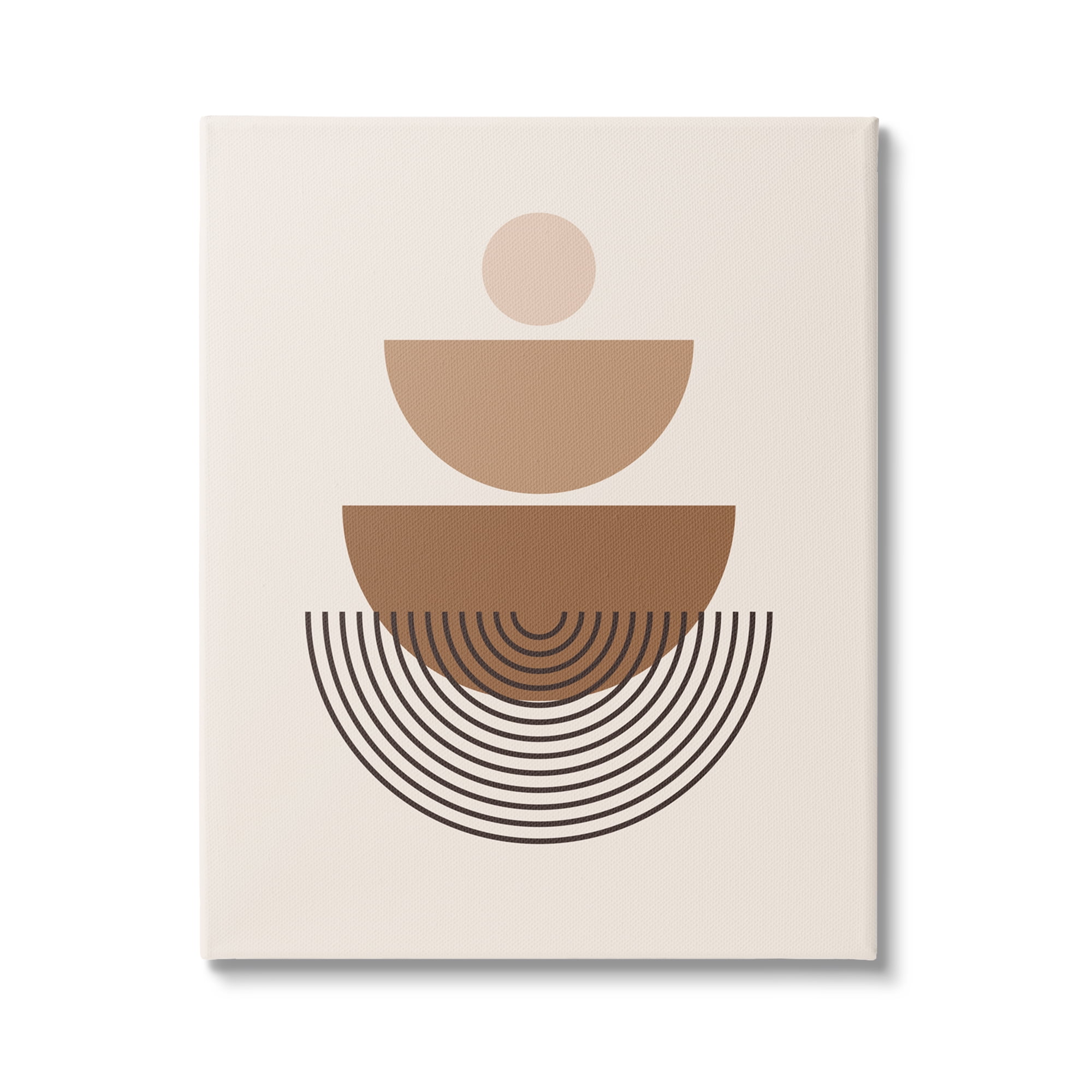 Stupell Industries Brown Shapes on Beige Abstract Painting Gallery Wrapped Canvas Print Wall Art, 30 x 40