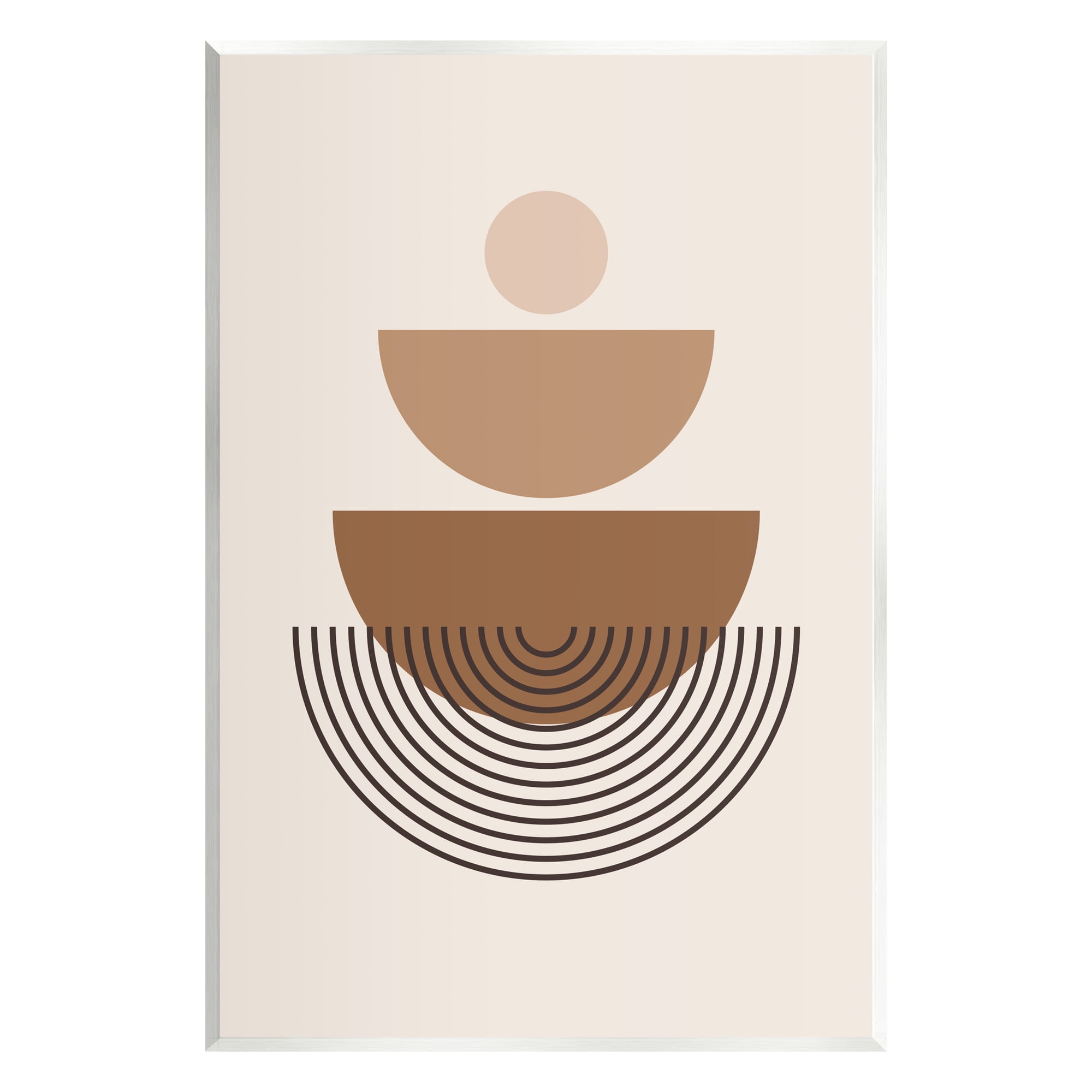 Stupell Industries Brown Shapes on Beige Abstract Painting Unframed Art Print Wall Art, 13 x 19