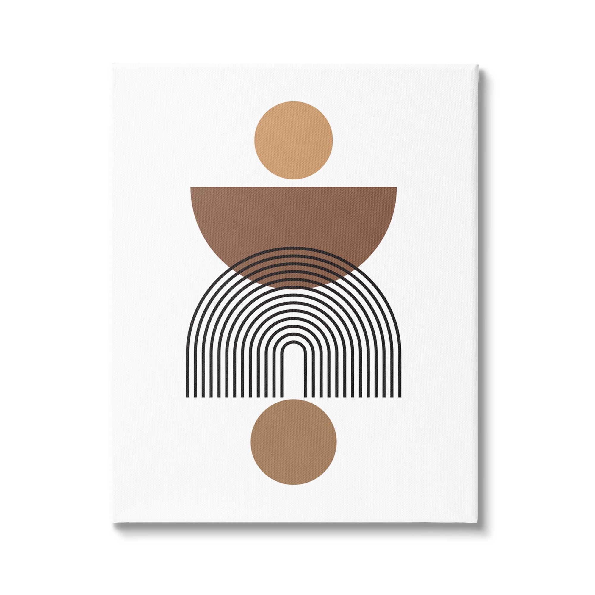 Stupell Industries Brown Shapes on White Abstract Painting Gallery Wrapped Canvas Print Wall Art, 16 x 20
