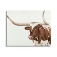 thumbnail image 1 of Stupell Industries Brown Spotted Longhorn Cow Cattle Farm Illustration Canvas Wall Art, 20 x 16, Design by Annie Warren, 1 of 5