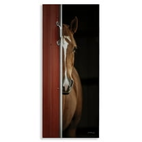Stupell Industries Brown Stallion Peeking Animals & Insects Photography Gallery Wrapped Canvas Art Print Wall Art, 10 x 24