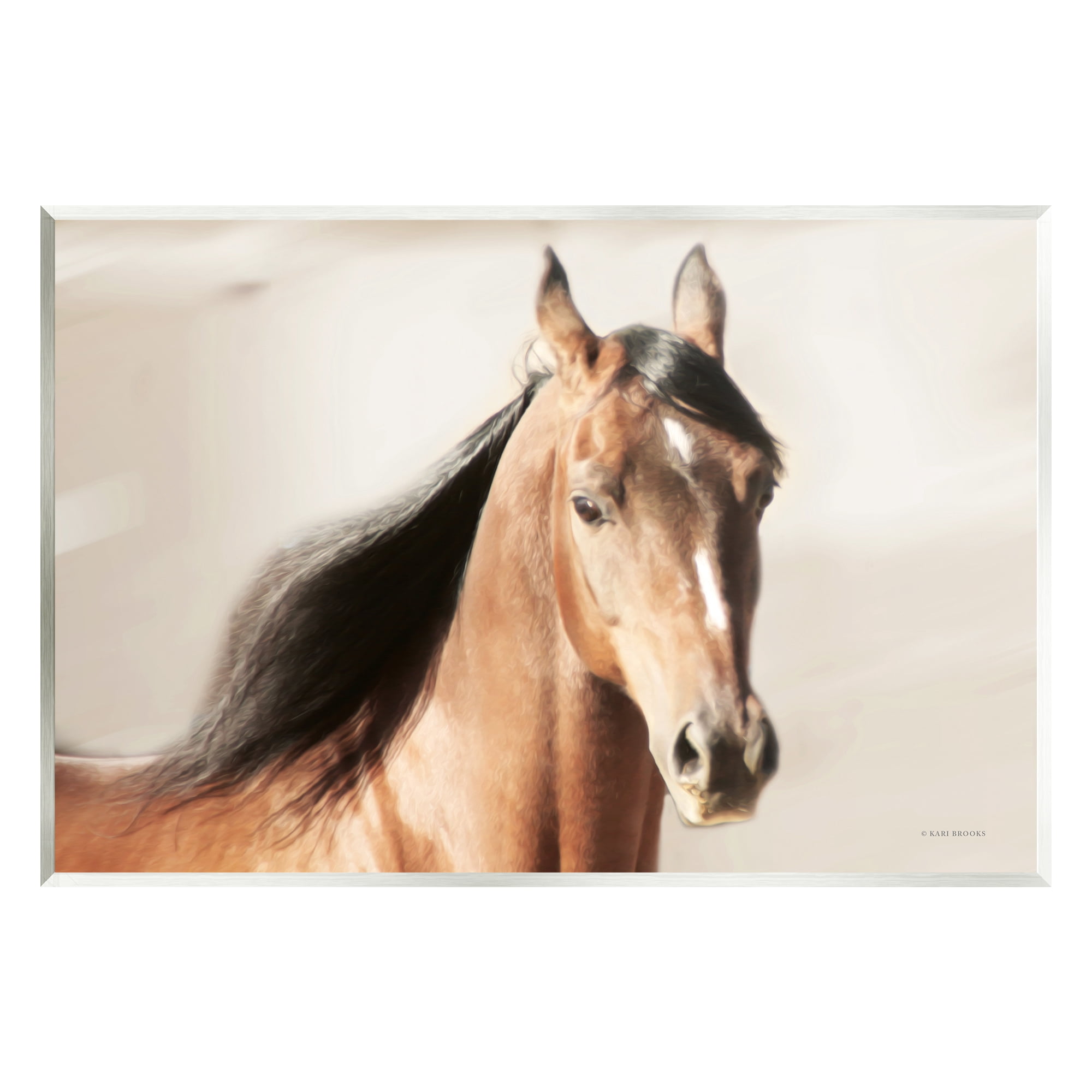 Stupell Industries Brown Stallion Portrait Animals & Insects Photography Unframed Art Print Wall Art, 15 x 10