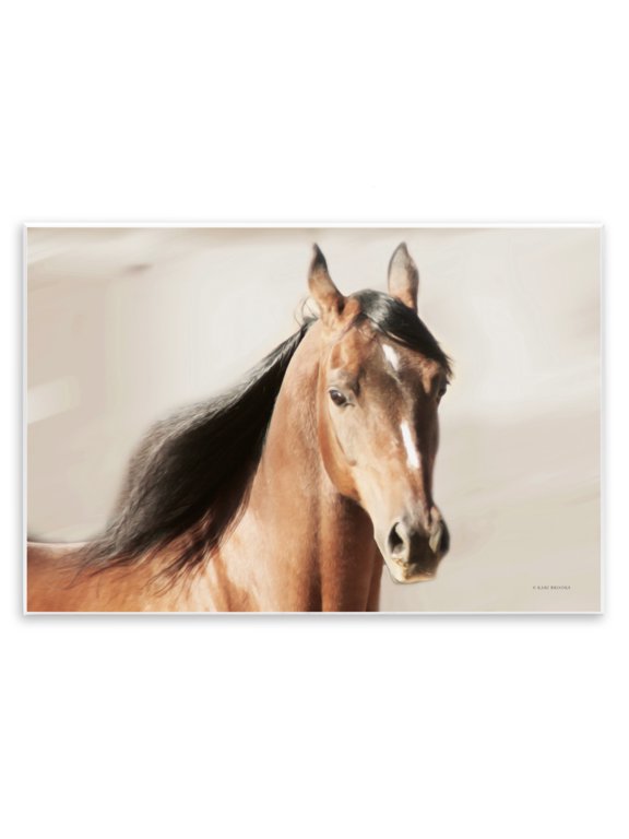 Industries Transitional Brown Stallion Portrait Wall Plaque Art, 15 x 10, by Kari Brooks