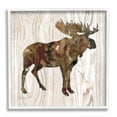 thumbnail image 1 of Stupell Industries Brown Watercolor Moose Silhouette Rustic Grain Pattern Animals & Insects Painting White Framed Art Print Wall Art, 12 x 12, 1 of 7
