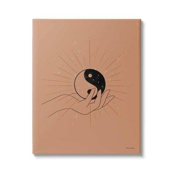 Stupell Industries Brown Yin Yang Harmony Symbol Palm Hand Canvas Wall Art, 30 x 40, Design by Rachel Nieman
