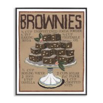 Stupell Industries Brownie Platter Recipe Food & Beverage Painting Black Framed Art Print Wall Art, 11 x 14