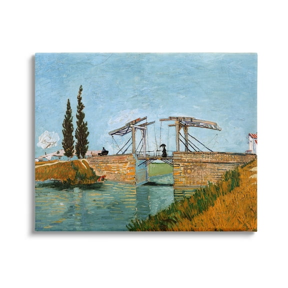 Stupell Industries Brug bij Langlois Vincent van Gogh Classic Bridge Painting Painting Gallery Wrapped Canvas Print Wall Art, Design by one1000paintings