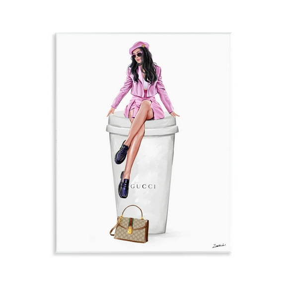 Stupell Industries Brunch Coffee Fashionista People Painting Unframed Art Print Wall Art, 11 x 14
