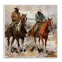 Stupell Industries Brush Stroke Cowboys People Painting Unframed Art Print Wall Art, 12 x 12