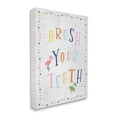 thumbnail image 1 of Stupell Industries Brush Your Teeth Bathroom Sign Playful Flamingo Turtle Typography Painting Gallery Wrapped Canvas Print Wall Art, 16 x 20, 1 of 6