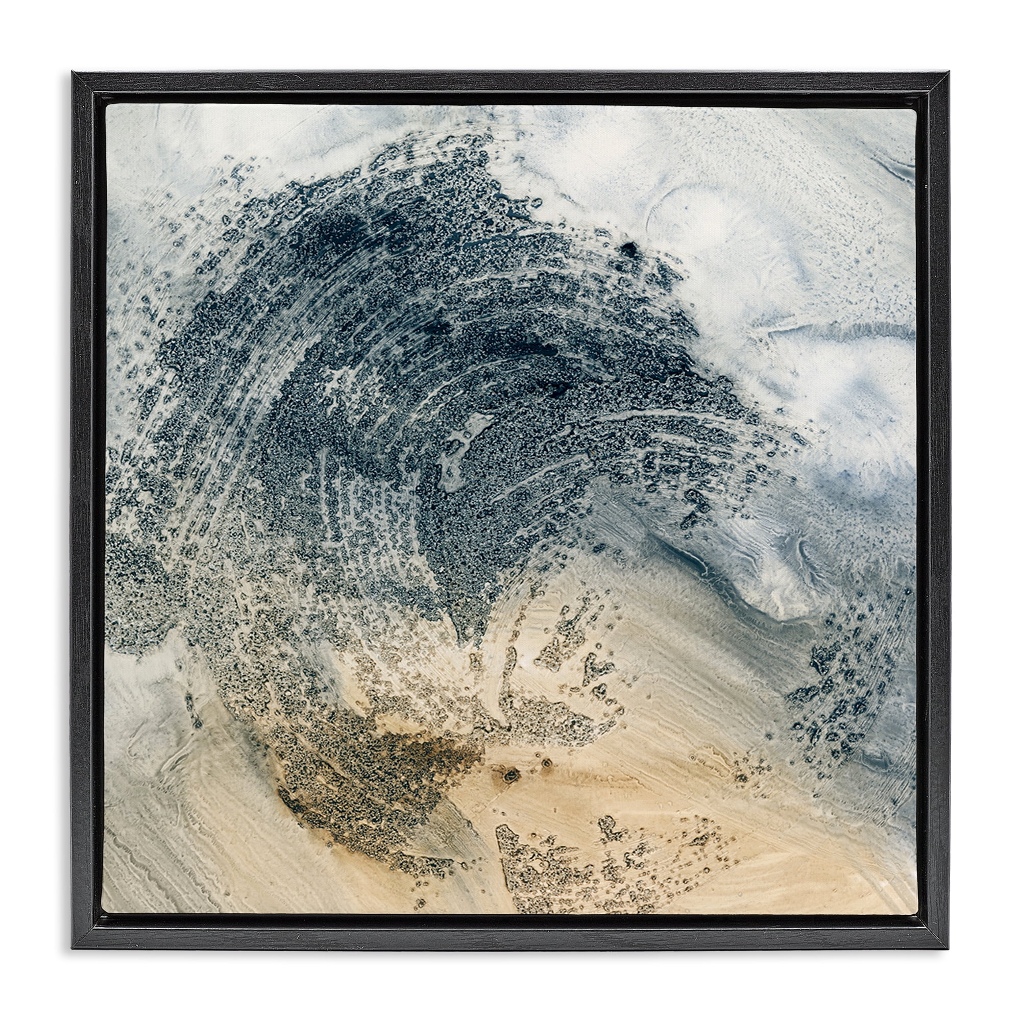 Stupell Industries Brushed Abstract Paint Abstract Painting Black Floater Framed Canvas Art Print Wall Art, 18 x 18