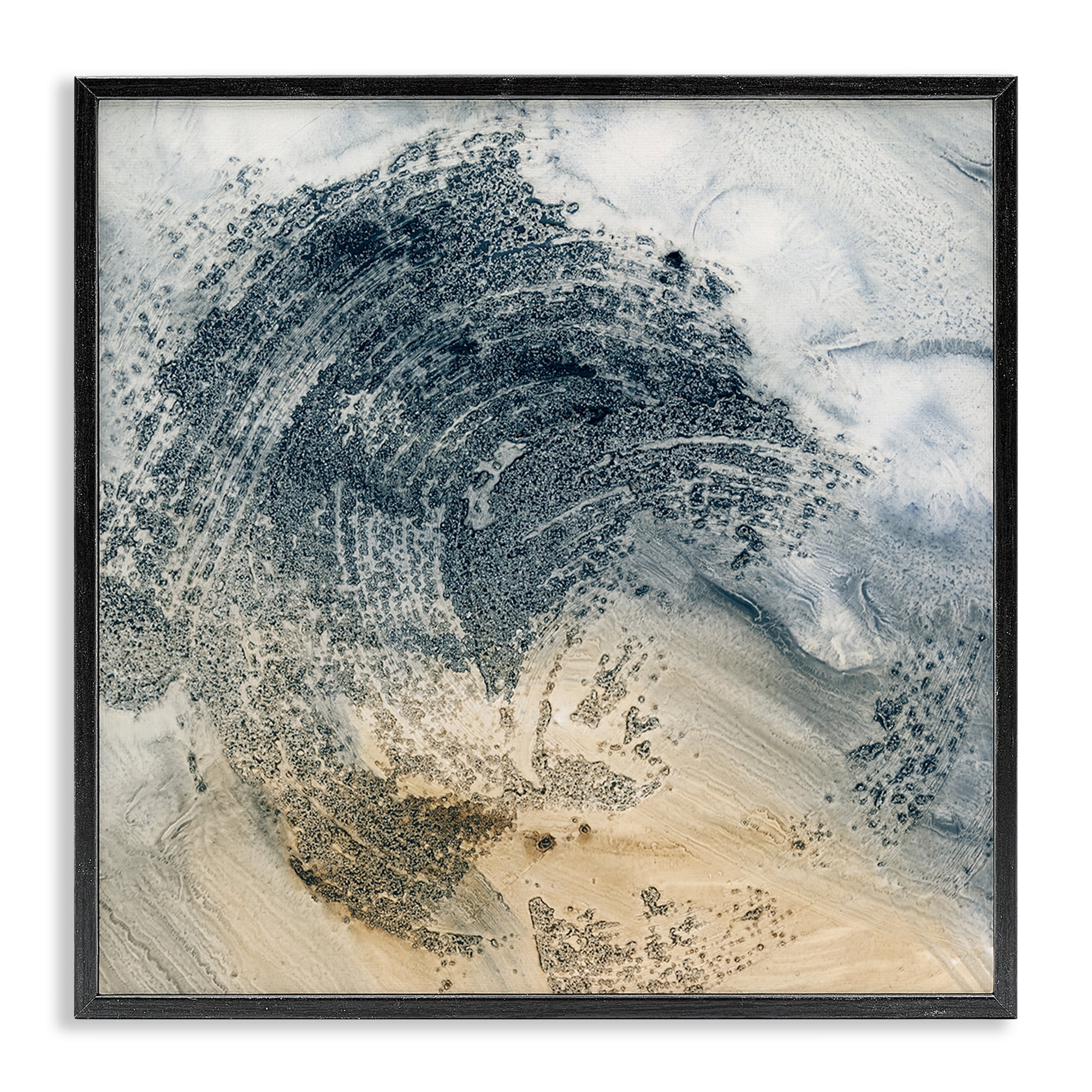 Stupell Industries Brushed Abstract Paint Abstract Painting Black Framed Art Print Wall Art, 12 x 12