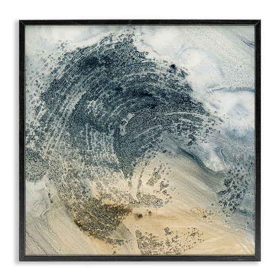 Stupell Industries Brushed Abstract Paint Abstract Painting Black Framed Art Print Wall Art, 12 x 12