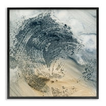 Stupell Industries Brushed Abstract Paint Abstract Painting Black Framed Art Print Wall Art, 12 x 12