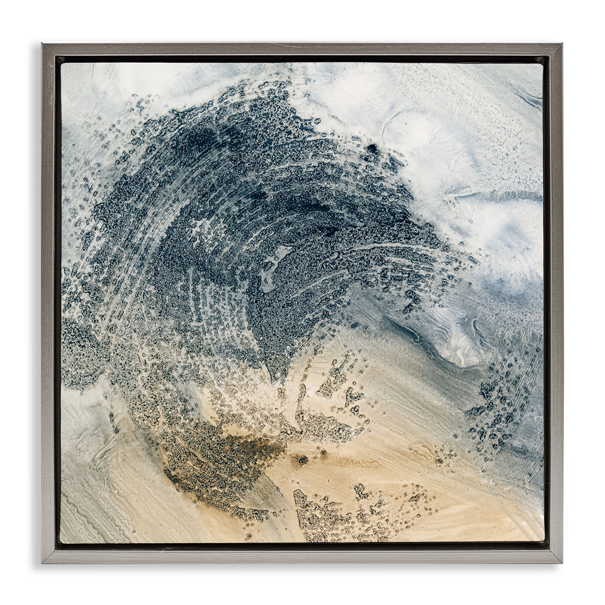 Stupell Industries Brushed Abstract Paint Abstract Painting Gray Floater Framed Canvas Art Print Wall Art, 18 x 18
