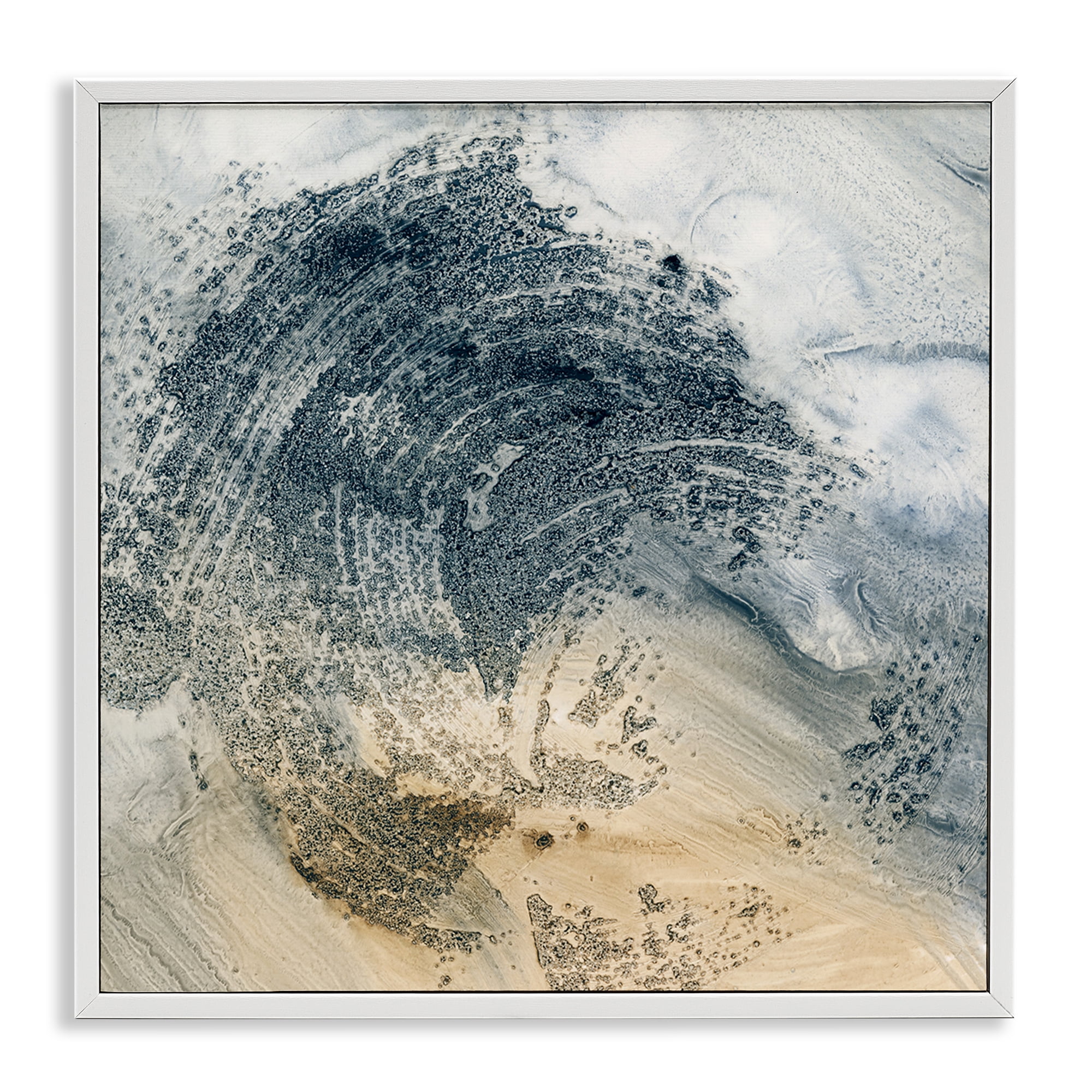 Stupell Industries Brushed Abstract Paint Abstract Painting White Framed Art Print Wall Art, 12 x 12