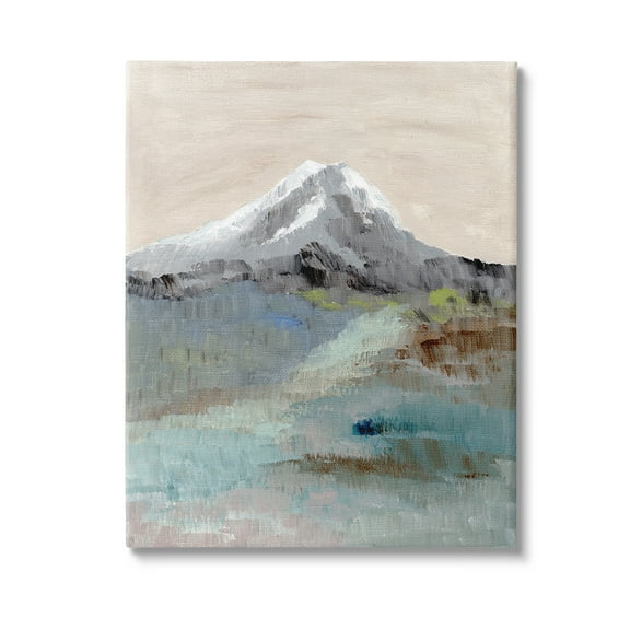 Stupell Industries Brushed Abstract Volcano Landscape Painting Gallery Wrapped Canvas Art Print Wall Art, 16 x 20